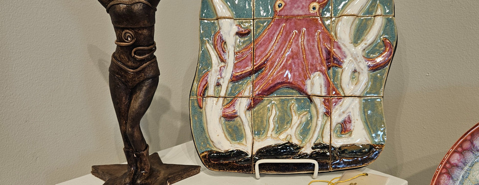 3-D Design, Second & Third Place: Lilyana Johnson, Female & Chaeeun Park, Pink Octopus