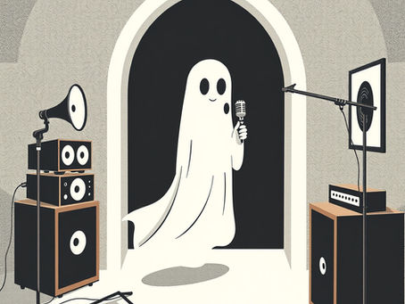 a ghost making an audio recording