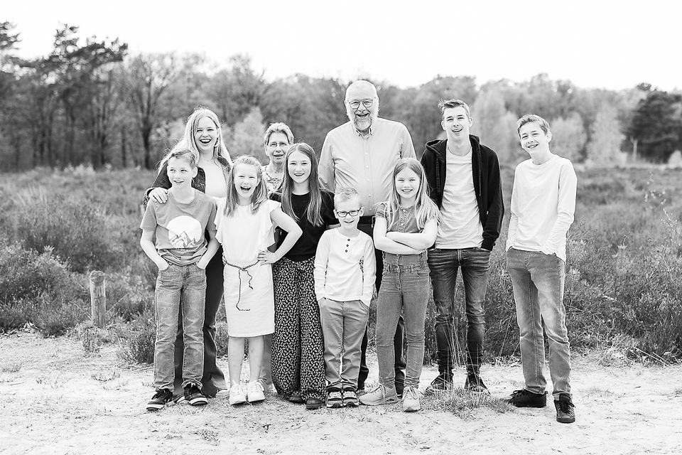 Fotoshoot opa en oma met kleinkinderen