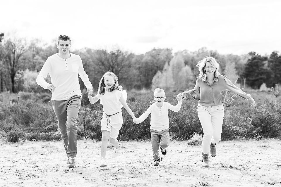 Ren foto gezin tijdens fotoshoot