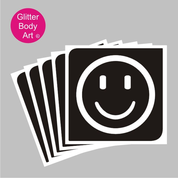 Glitter Body Art Emoji Smiler 331 glitter tattoo šabloon