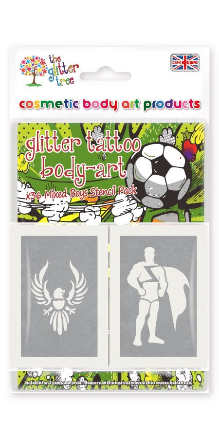 The Glitter Tree  Boys Mix Mega glitter tattoo šabloonid