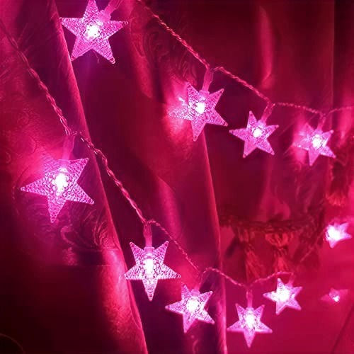 Beautiful pink colour star shaped string light.