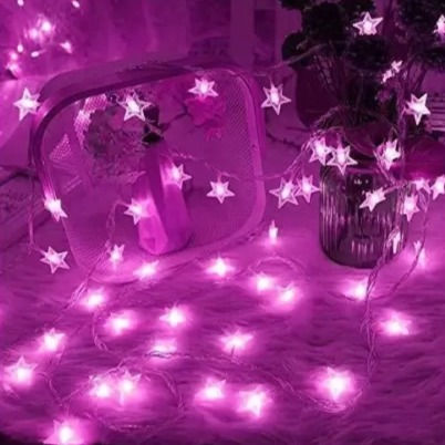 Beautiful pink colour star shaped string light.