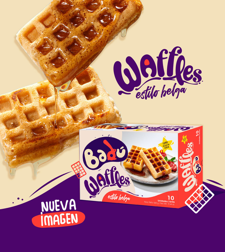 Waffles, ¡Nueva imagen, mismo sabor!