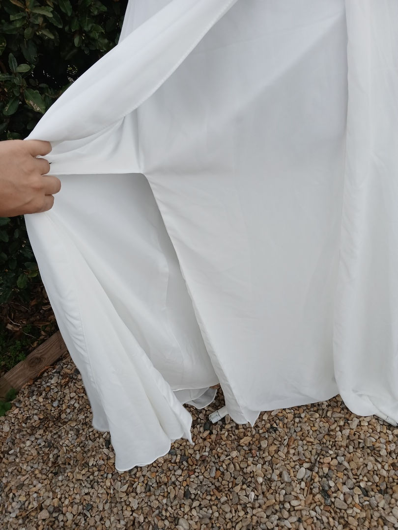 Miniature : robe de mariée mariage chic occasion comme neuve très bon état métarobe vinted original bohème champètre fluide mousseline 44