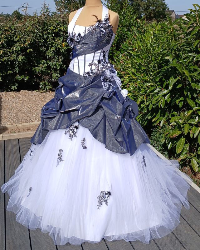 robe de mariée mariage neuve métarobe vinted original métamuse annie couture 38 M anthracite gris 40 L