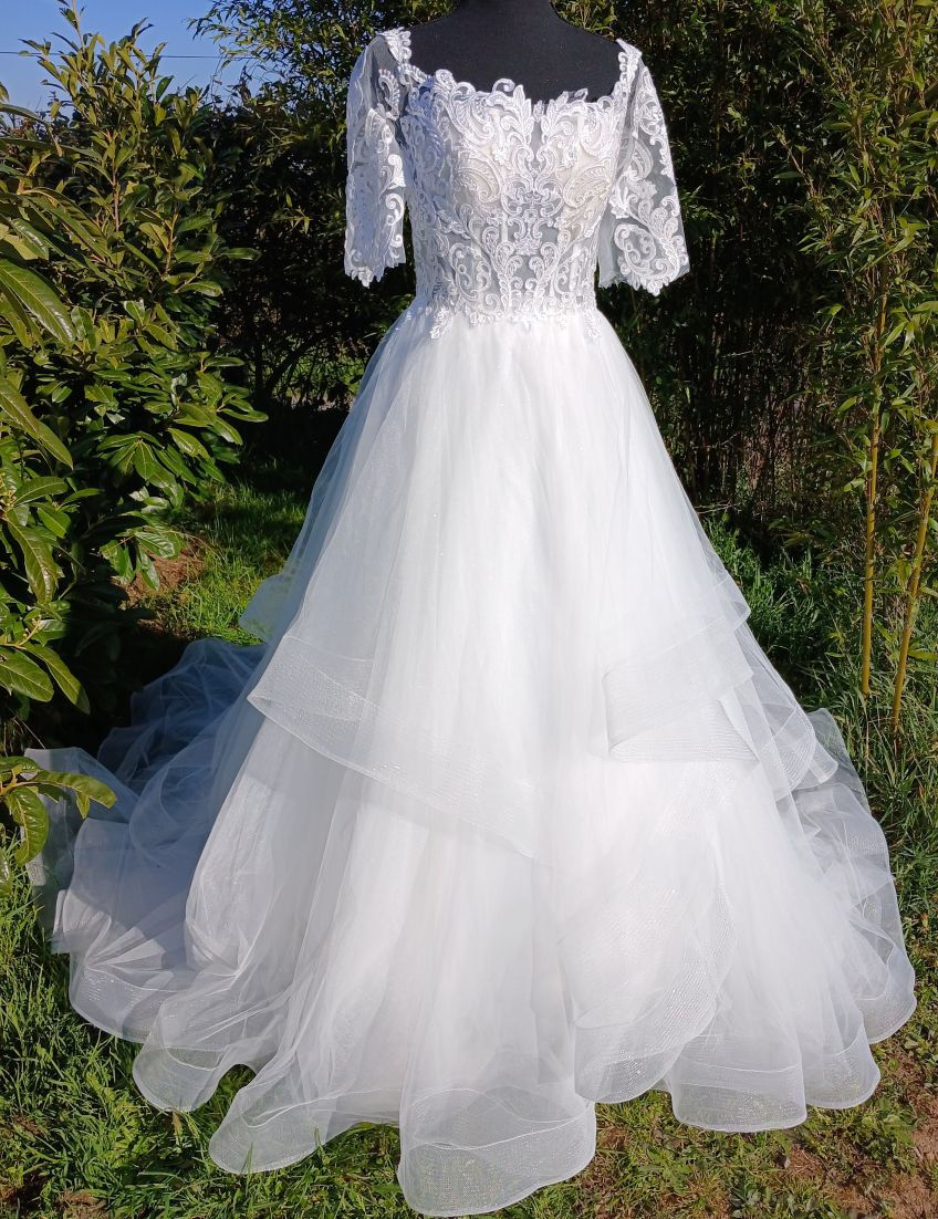Miniature : robe de mariée mariage chic occasion comme neuve très bon état métarobe vinted original  métamuse 36 38 unique