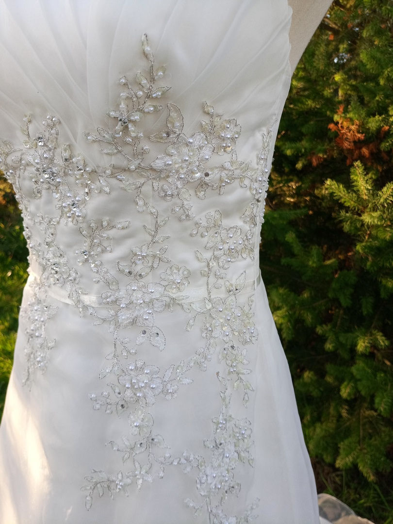 Miniature : robe de mariée mariage chic occasion comme neuve très bon état métarobe vinted original  36 a-line dentelle ivoire