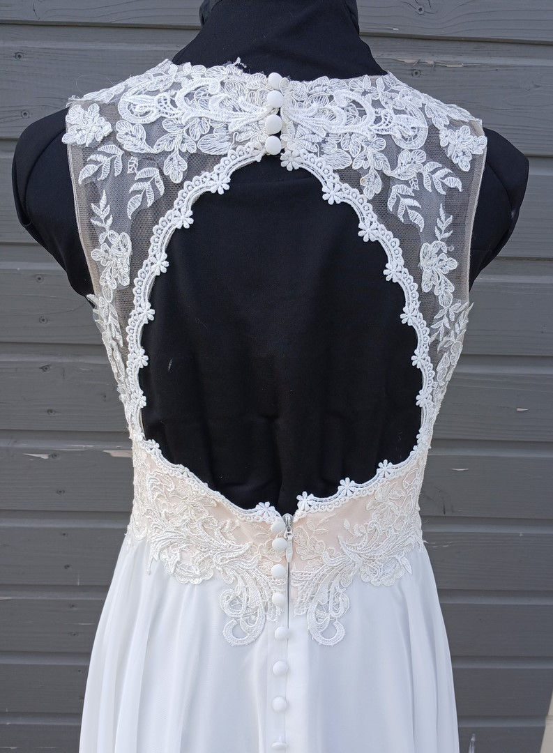 Miniature : robe de mariée mariage chic occasion comme neuve très bon état métarobe vinted courte dentelle bohème champètre jjhouse 40
