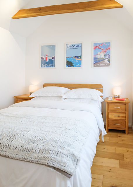 The Boathouse Kingsbridge double bedroom with king-size bed