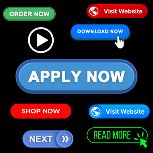 Various call to action buttons on a black background