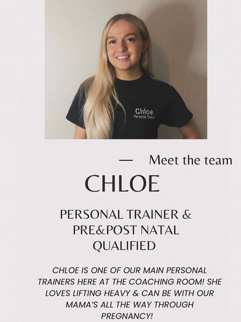 Chloe, Personal Trainer and Pre & Post Natal Qualified
