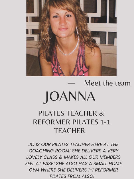Joanna Pilates teacher and reformer pilates 1-1 teacher