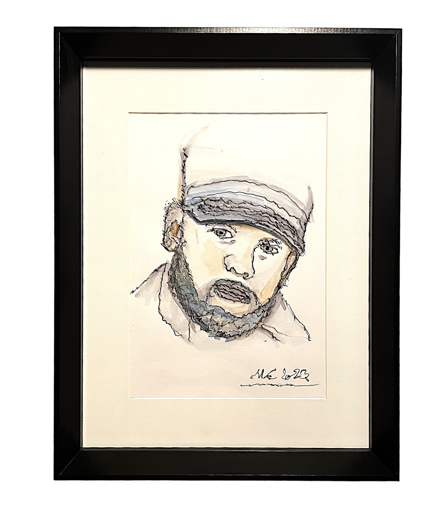 Portrait de BOOBA - Dessin aquarelle