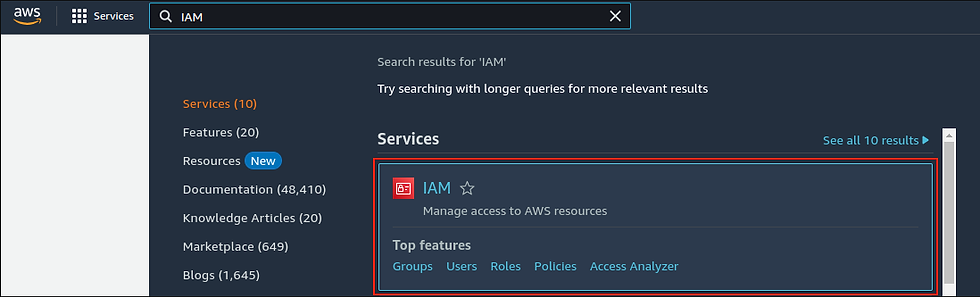 Creating IAM account