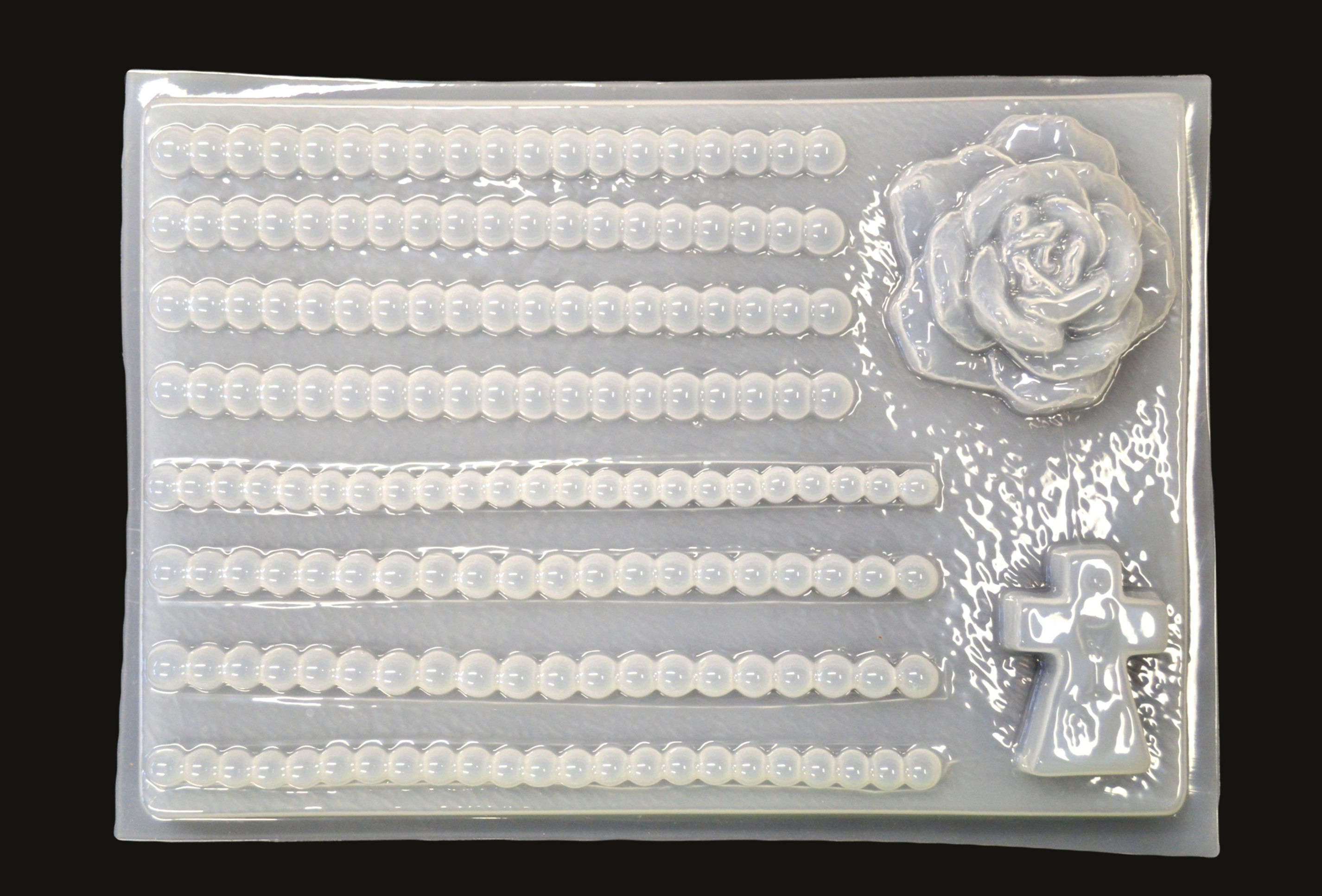 Gelatin Mold Cruz, Rosa y listones de Perlas