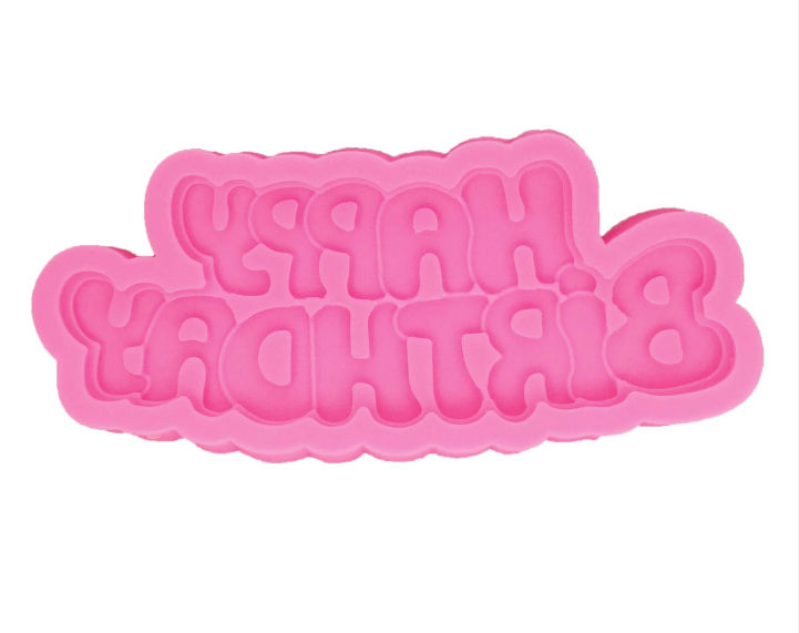 Thumbnail: Happy Birthday Shape 2 Silicone Mold
