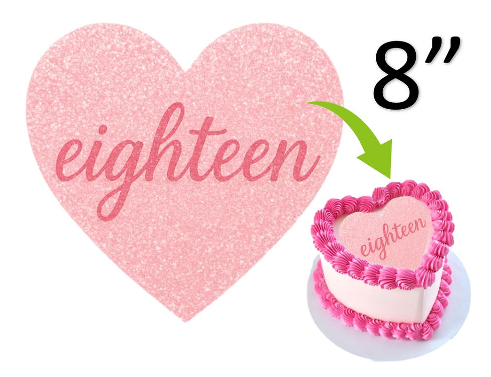Cake Edible Printing  Heart Shape 8 Inch