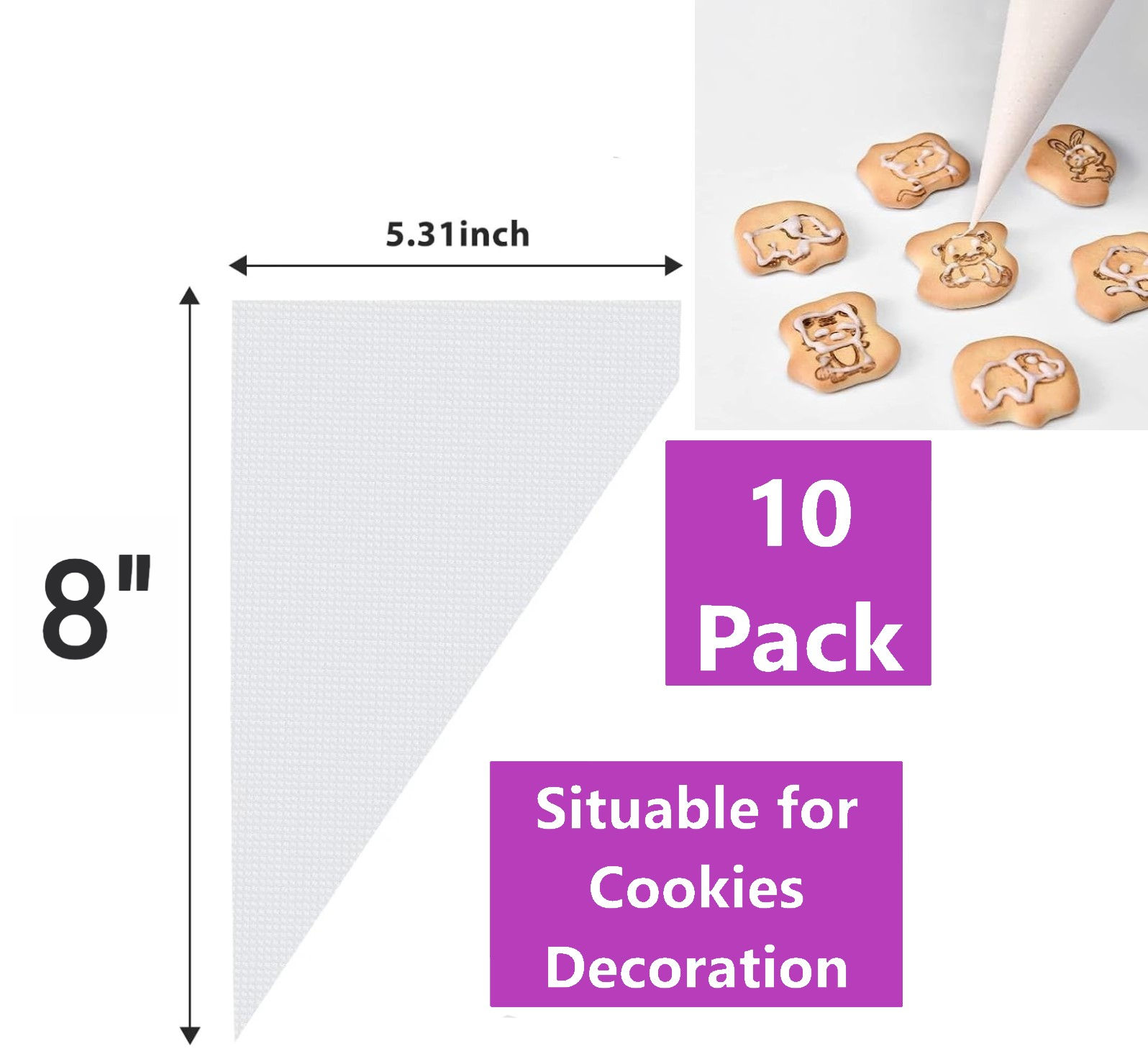 Disposable Mini Pastry Bags 8"  10 Pack
