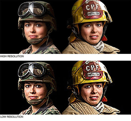 picture comparing low resolution and high resolution