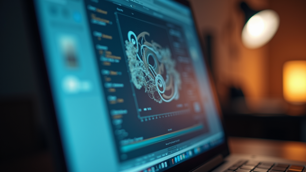 Close-up of a computer screen showing graphic design software