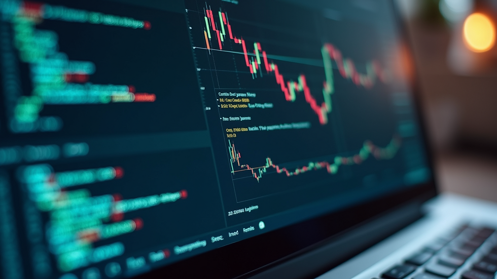 Close-up view of a blockchain ledger on a computer screen