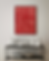 A handmade painting of a deep red canvas with closely spaced vertical lines, creating a rhythmic and dynamic visual texture