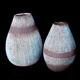 two ceramic pots, product photography