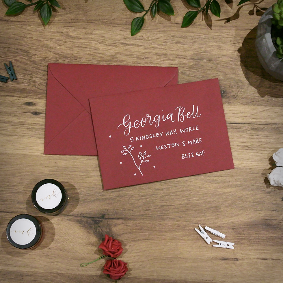 Calligraphy Envelopes Red Claret