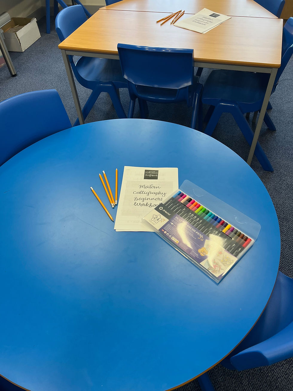 Natalie calligraphy classes in school images (4)