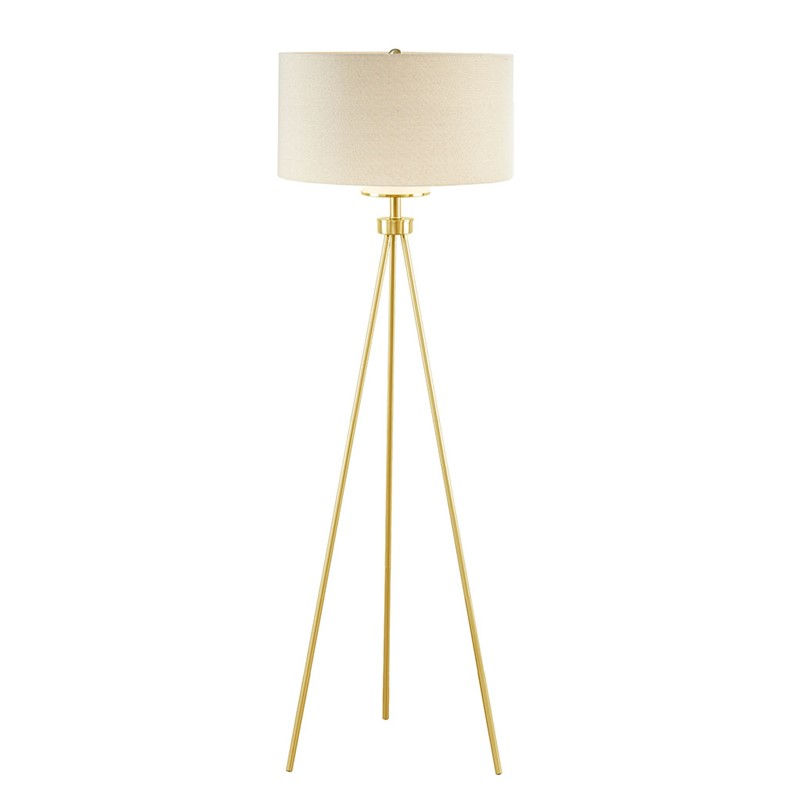 Thumbnail: Pacific Metal Tripod Floor Lamp with Glass Shade Gold