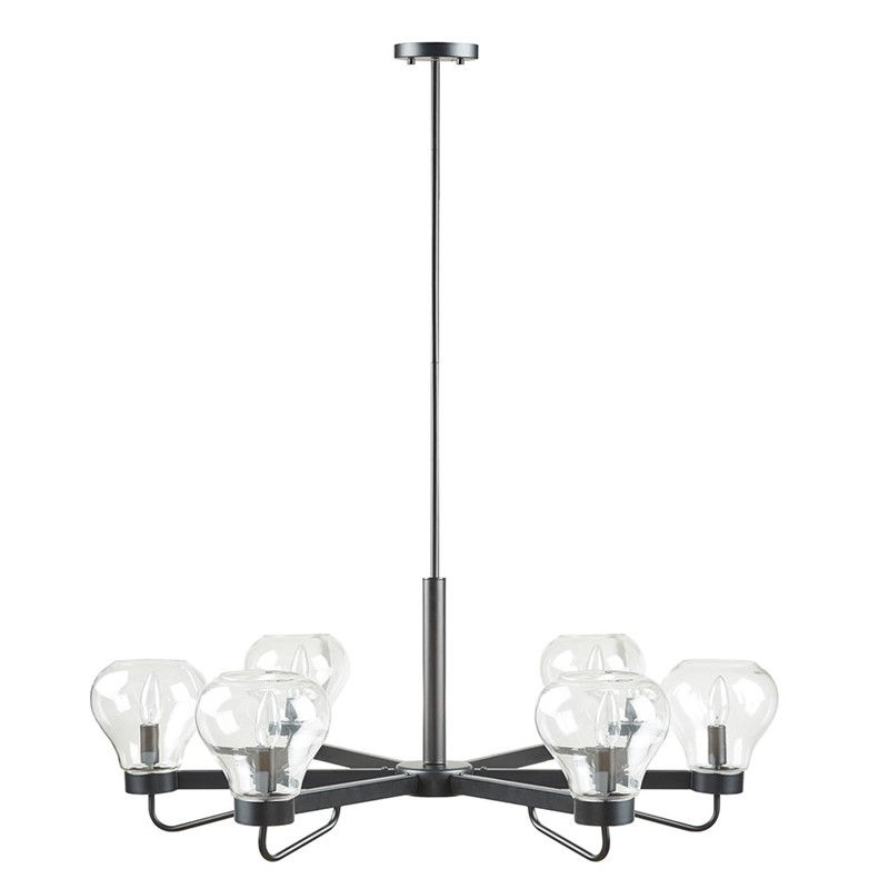 Thumbnail: Devon 6-Light Chandelier with Bowl Shaped Glass Shades