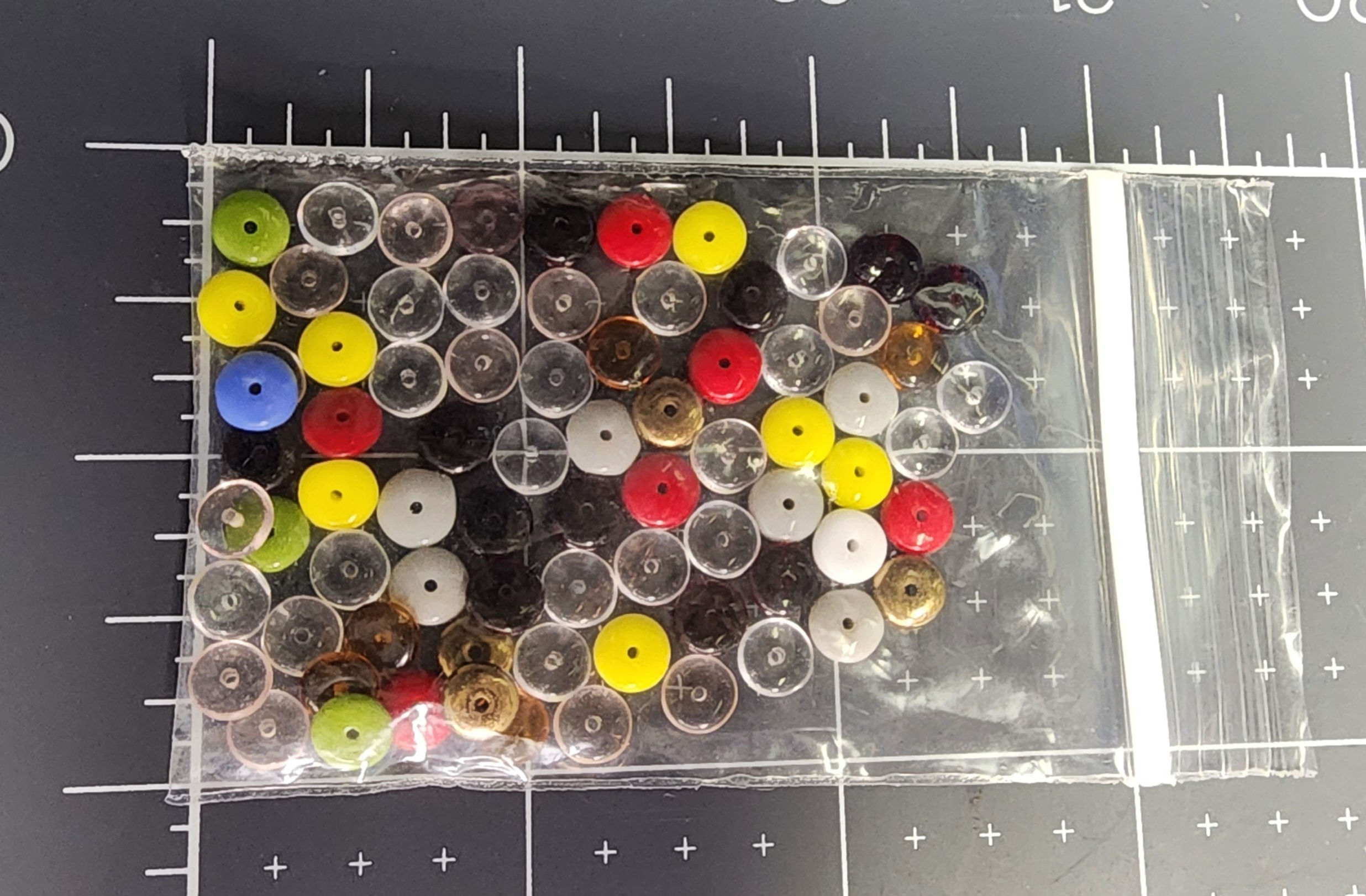 Small mixed beads with clear