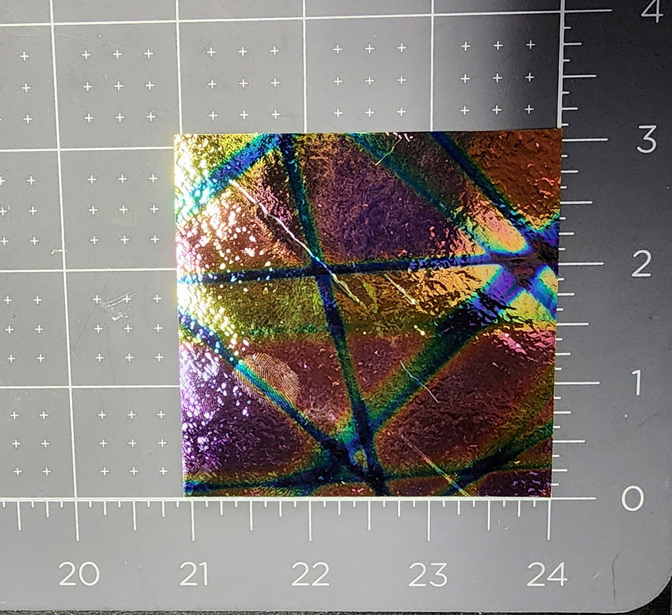 Thumbnail: Dichroic Glass Square Pack of 3 • Aurora Borealis Black Backed