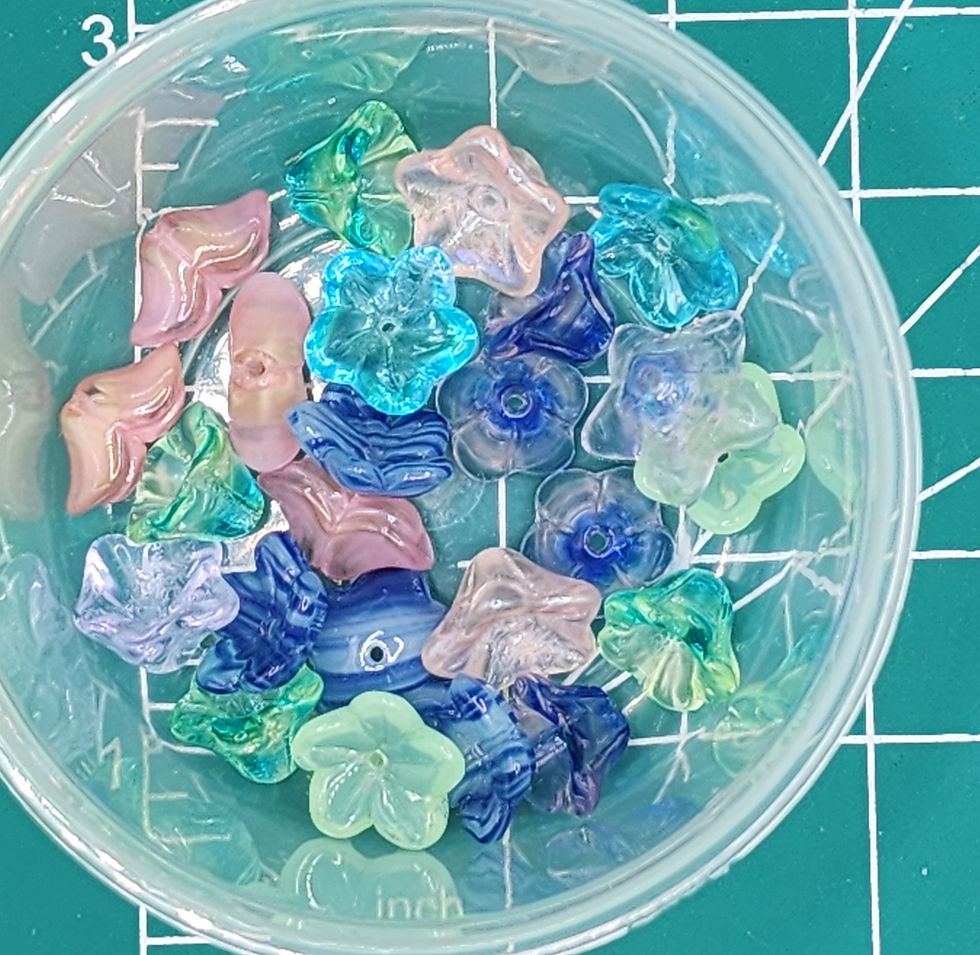 Thumbnail: Glass Bell Flower Beads