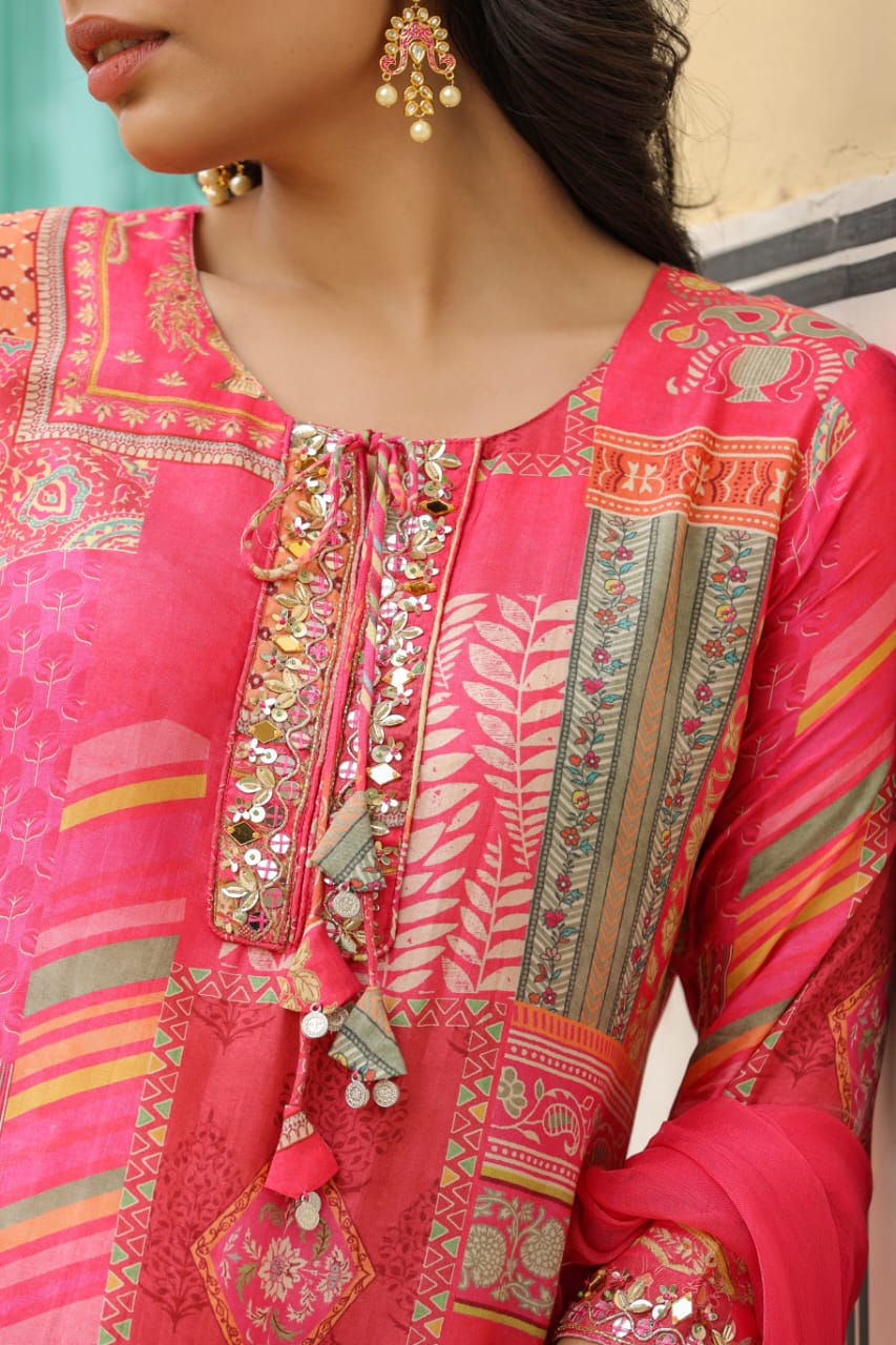 Printed Kurta Palazzo Set