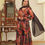 Thumbnail: Brown Floral Print Anarkali Pant Set
