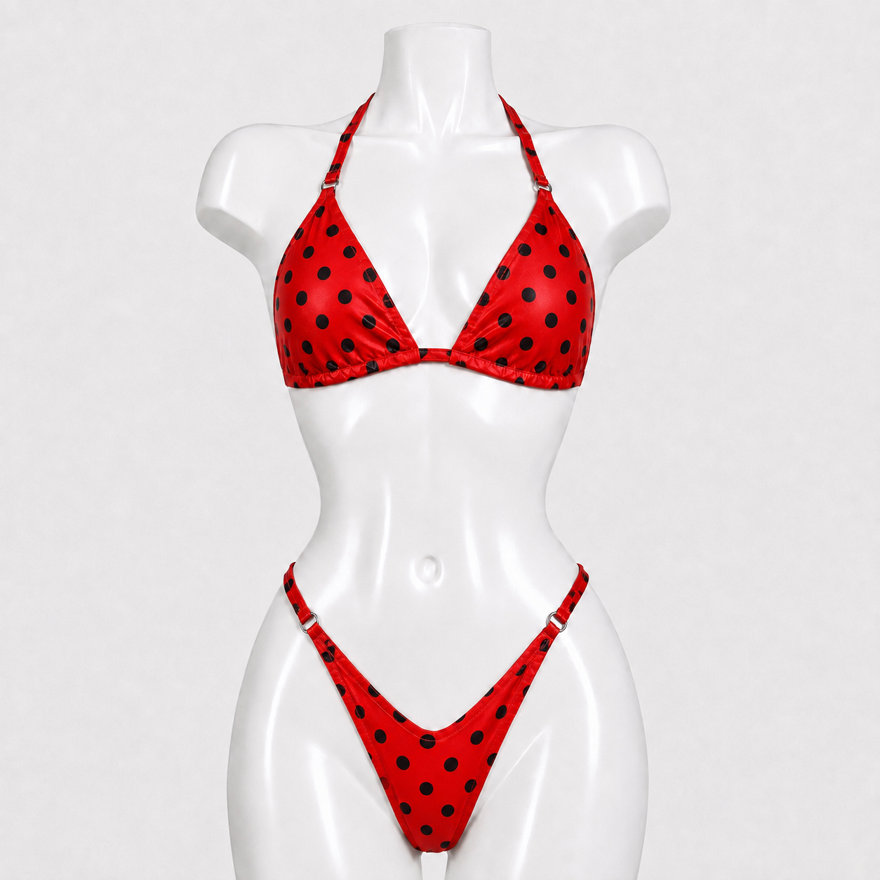 RED/BLACK POLKA DOT POSING SUIT