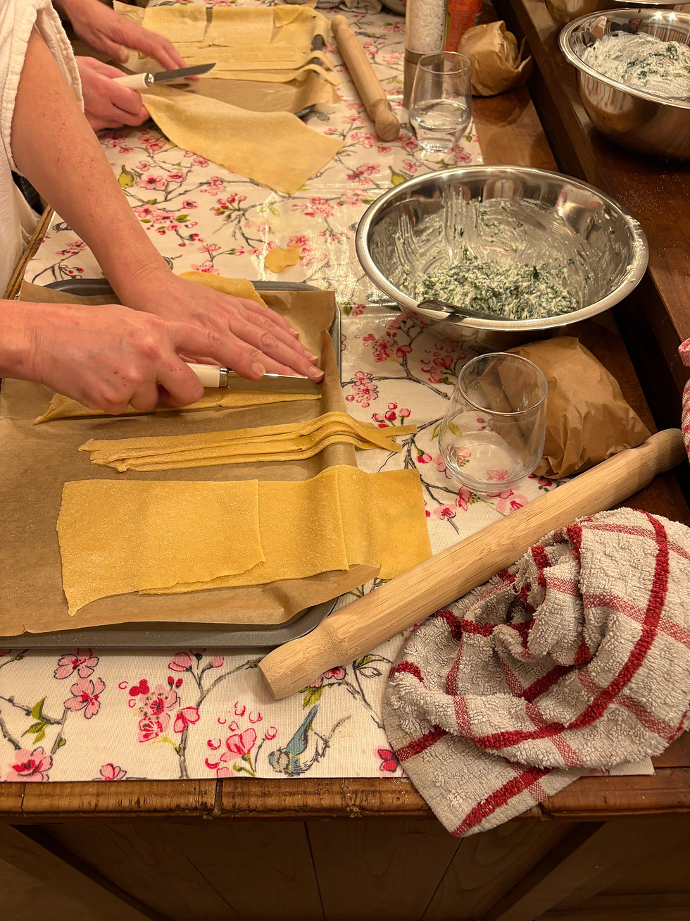 Making taglietelle