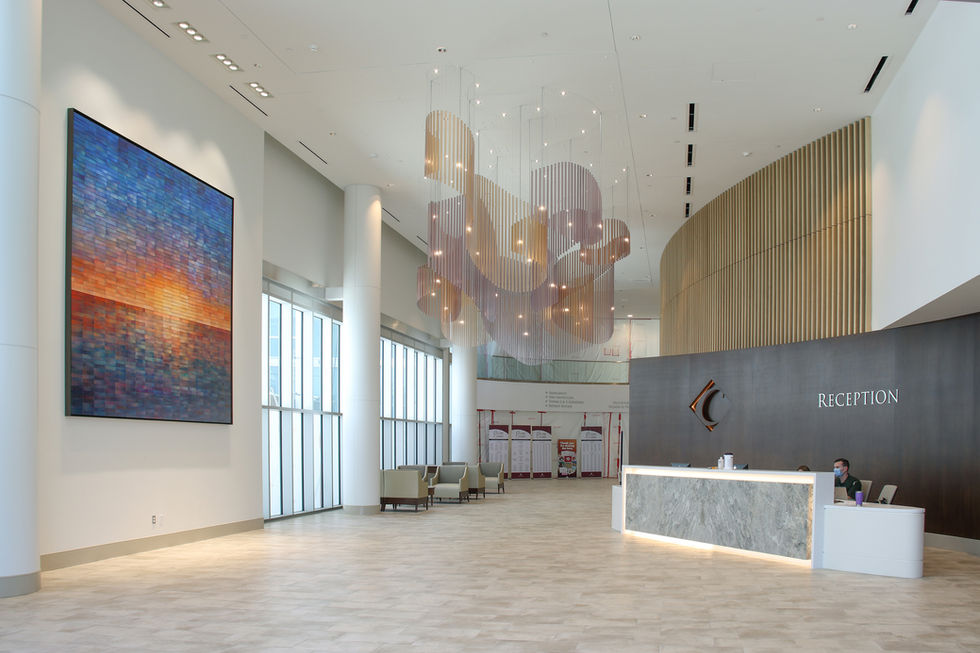 reception lobby large wall artwork