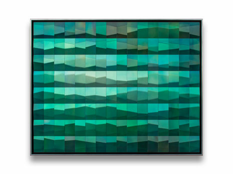 faceted aluminum emerald wall art