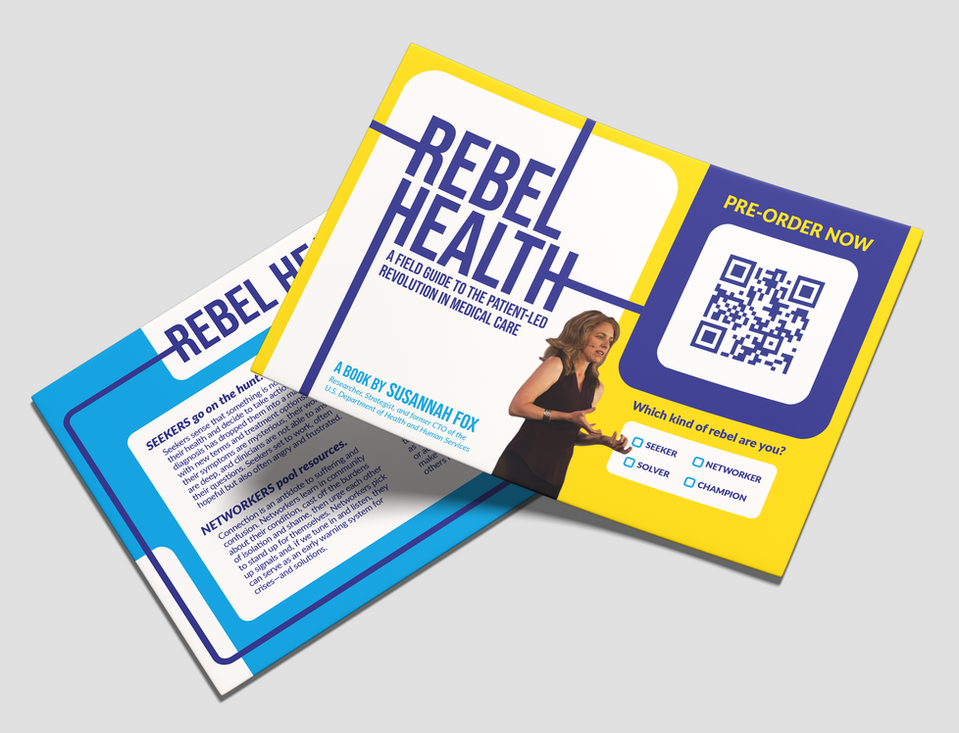 Rebel Health – Promotional rectangular postcards, Susannah Fox