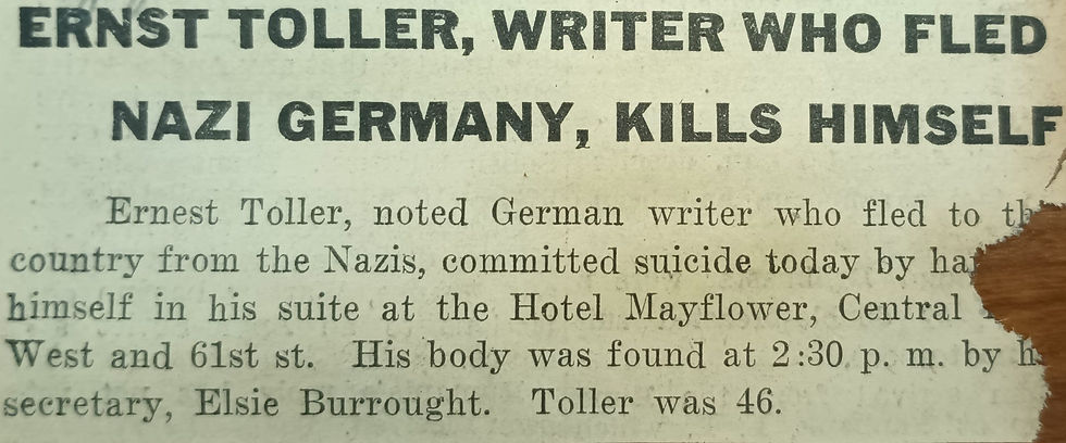 Fragment from the evening edition of the New York Journal-American on May 22, 1939. (Fredric Wertham Papers, Manuscript Division, Library of Congress, Washington, D.C.)