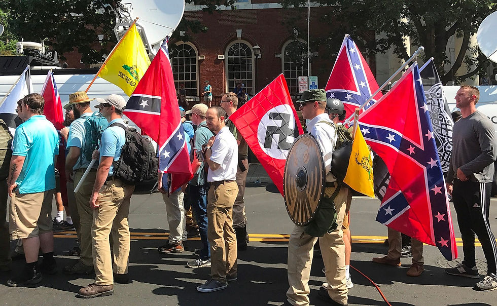 Unite the Right marchers in Charlottesville, Virginia on August 12, 2017 (Image by Anthony Crider / Beyond My Ken; CC BY 2.0)