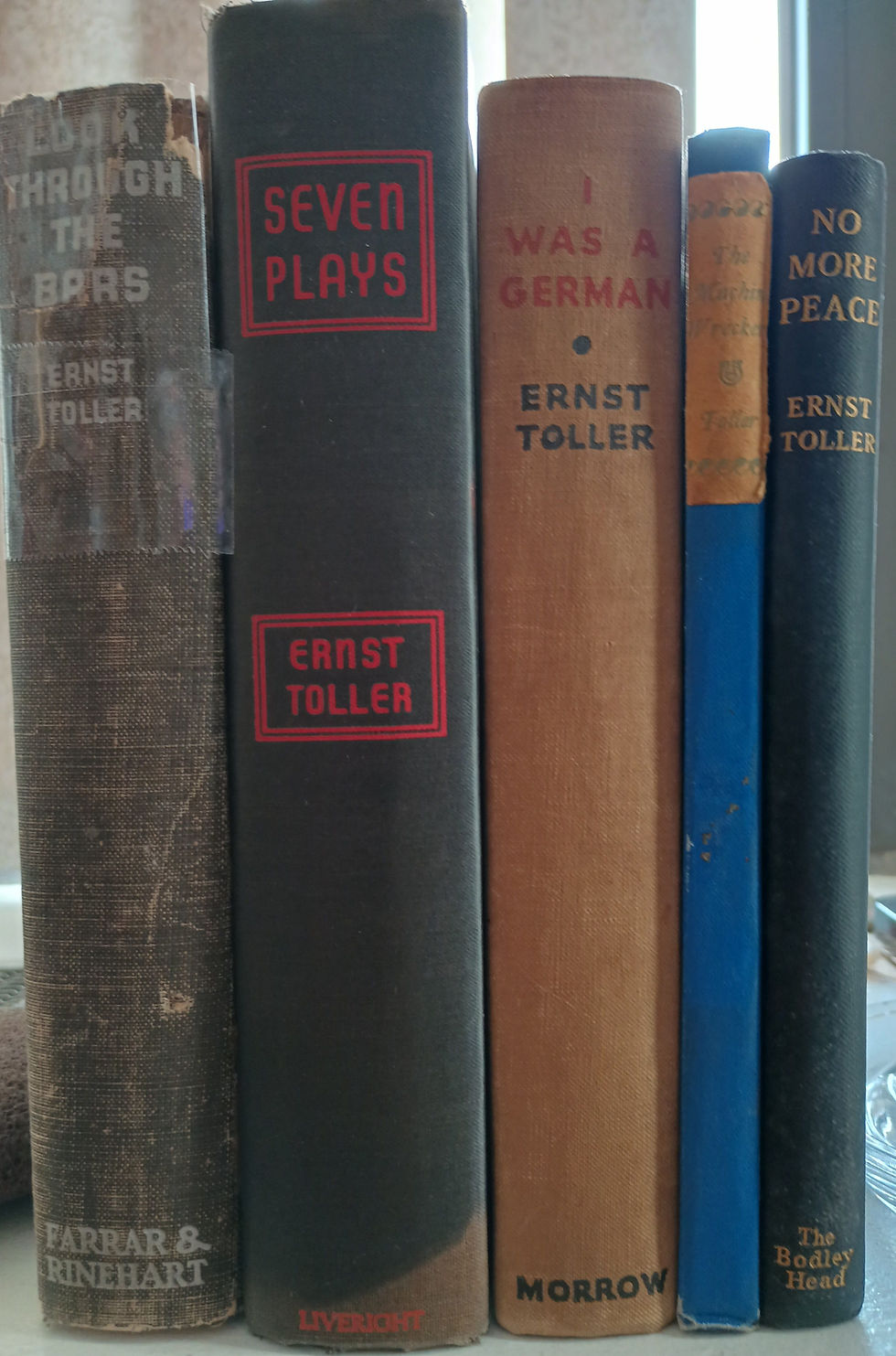 Editions of Ernst Toller’s works in English translation from the 1930s. (Collection of Richard Byrne.)