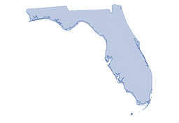 Florida map graphic with 3 pinned locations