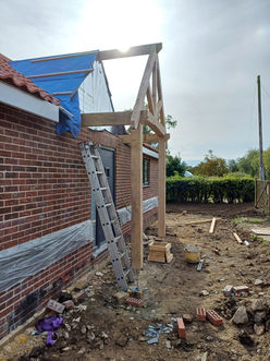 An oak porch