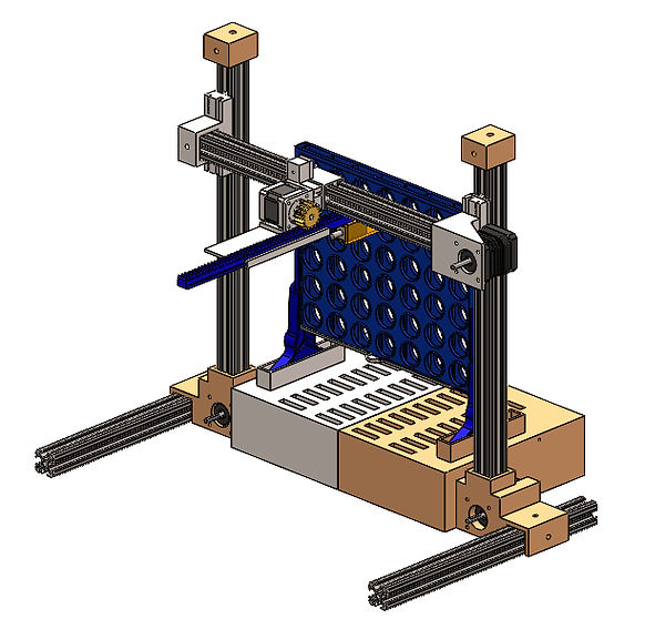 Isometric View ~ Final Connect 4 Assembl