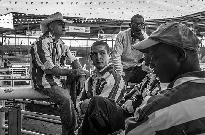 Giles Clarke, Angola Prison Rodeo Lifers, Louisiana 2014, Chromogenic Print, Signed, 13.5 x 20 inches, 1/15